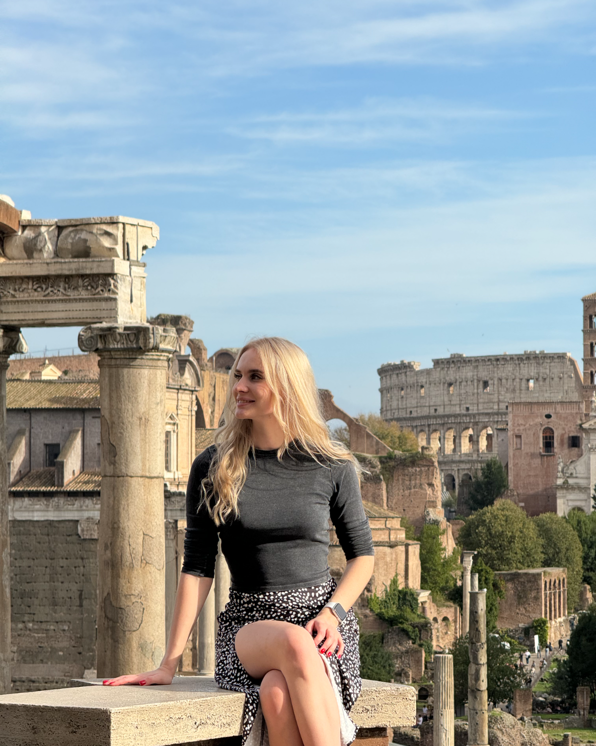 the forum, on a warm afternoon